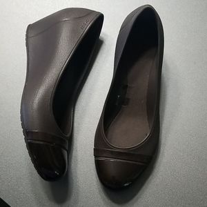 Croc wedge brown size 8